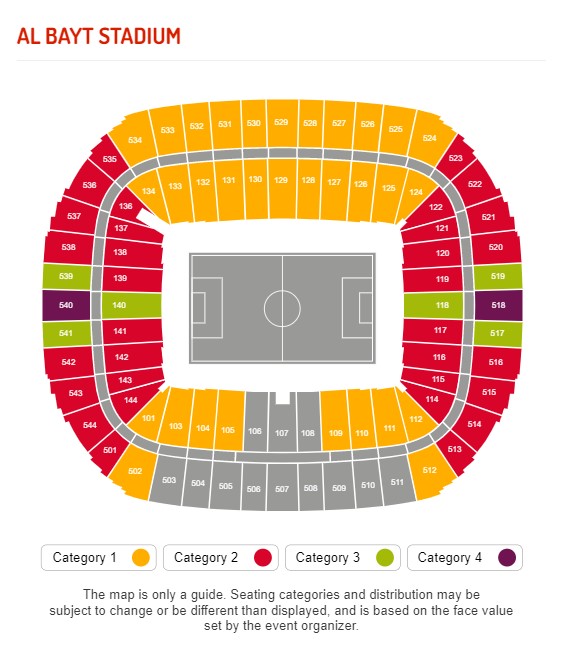 Al Bayt Stadium, Al Khor, Qatar Seating Plan