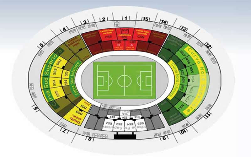 Stadio Via del Mare, Lecce, Italy Seating Plan