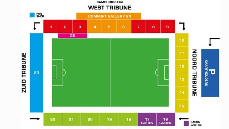 Cambuur Stadion, Leeuwarden, Netherlands, Netherlands Seating Plan