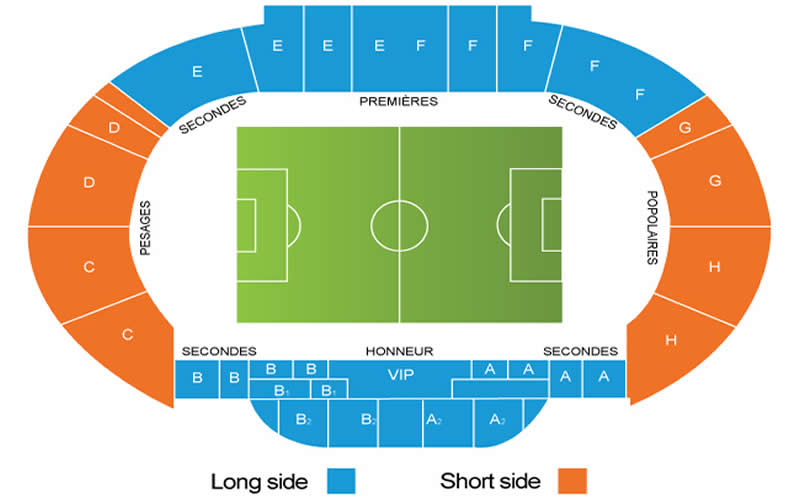 Stade Louis II, Fontvieille, France Seating Plan