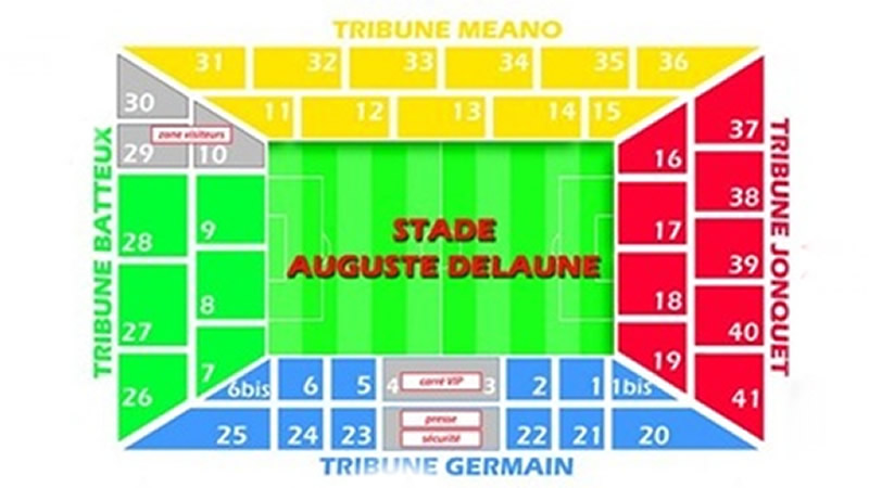 Stade Auguste Delaune, Reims, France, France Seating Plan