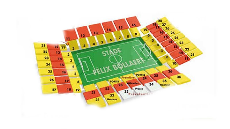 Estadio Bollaert Delelis, Lens, France Seating Plan