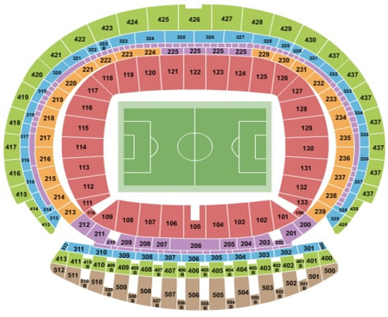 Ataturk Olympic Stadium, Istanbul, Turkey Seating Plan