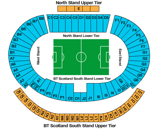 Hampden Park, Glasgow, Scotland, United Kingdom Seating Plan