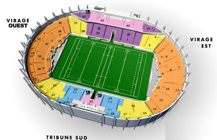 Stadium de Toulouse, Toulouse, France Seating Plan