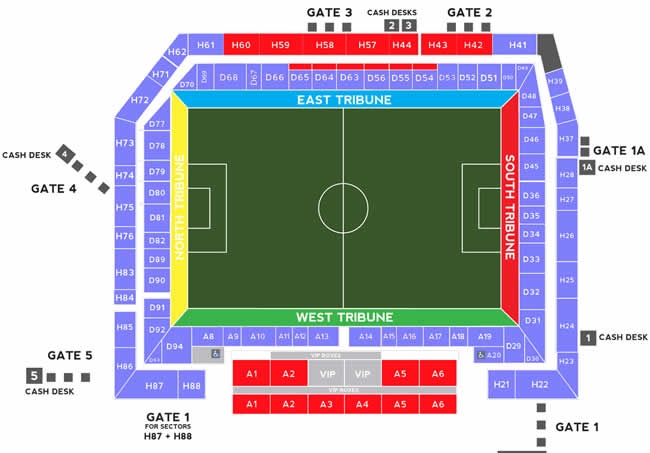 stadion letna, Prague, Czech Republic Seating Plan