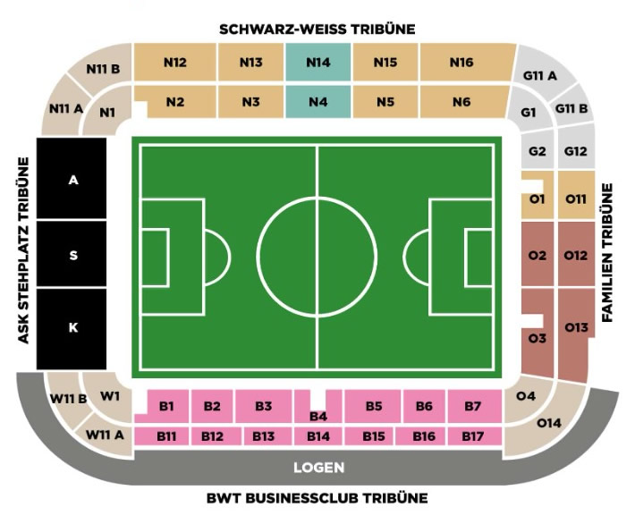 Raiffeisen Arena, Linz, Austria Seating Plan