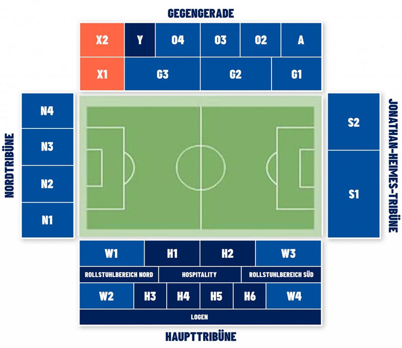 Stadion am Bollenfalltor, Darmstadt, Germany Seating Plan