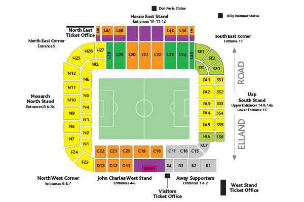 Elland Road  , Leeds, United Kingdom Seating Plan