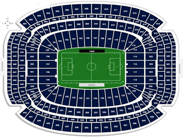 NRG Stadium, Houston, Texas, United States Seating Plan