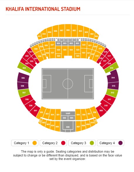 Khalifa International Stadium, Baaya, Qatar Seating Plan