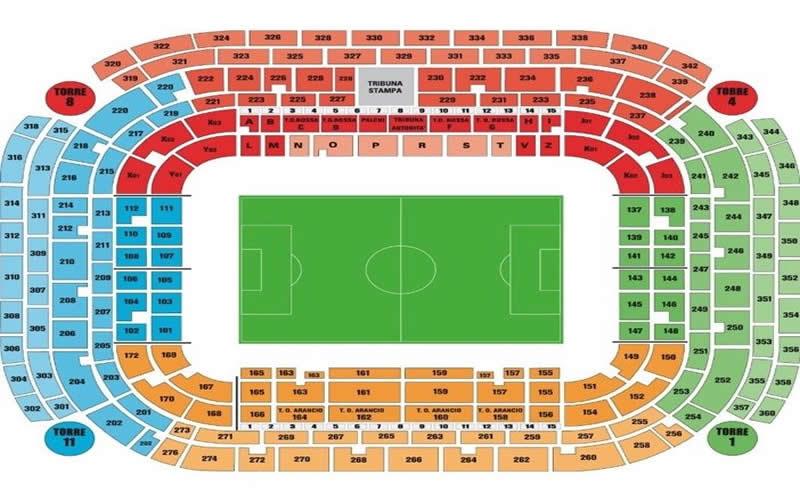 San Siro Stadium, Milan, Italy Seating Plan