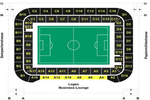 Wankdorf Stadium, Bern, United Kingdom Seating Plan