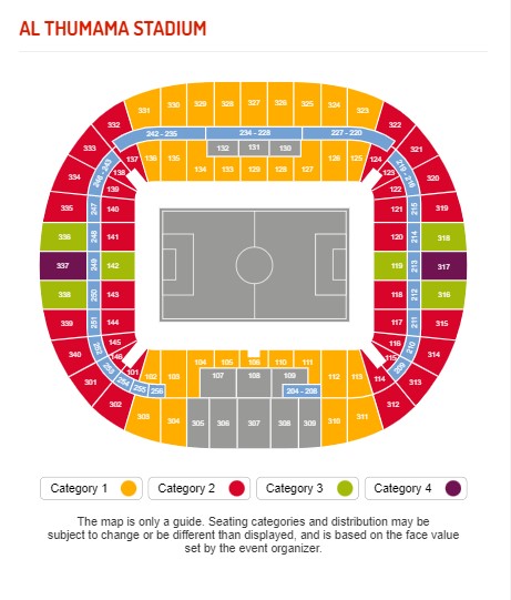 Al Thumama Stadium, Al Thumama, Doha, Qatar Seating Plan