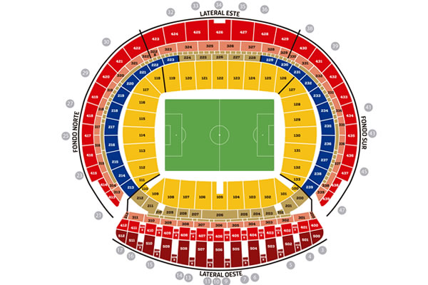 Wanda Metropolitano Stadium, Madrid, Spain Seating Plan