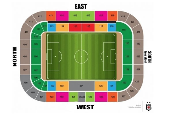 Besiktas Park, Besiktas, Istanbul, Turkey Seating Plan