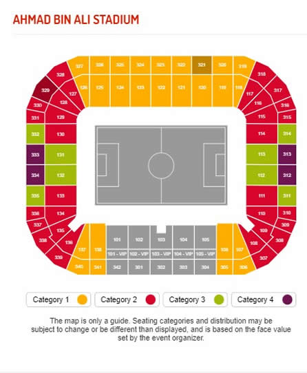 Ahmad Bin Ali Stadium, Al Rayyan, Qatar Seating Plan