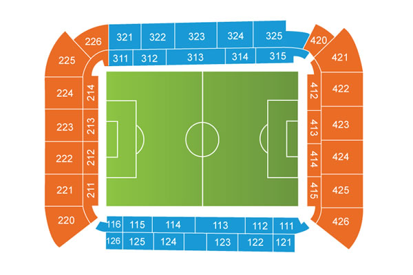 Jan Breydel Stadium, Sint-Andries, Bruges, Belgium Seating Plan