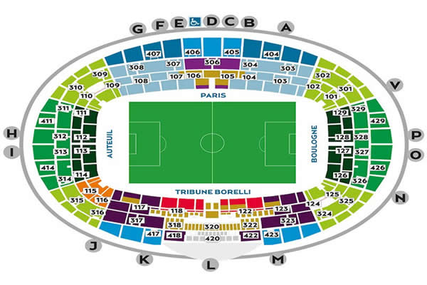 Parc des Princes, Paris, France Seating Plan