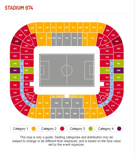 Stadium 974, Doha, Qatar Seating Plan