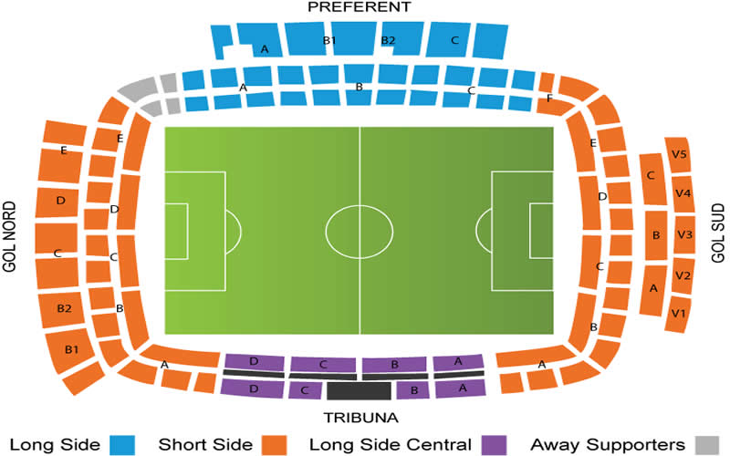 Estadi Montilivi, Girona, Spain Seating Plan